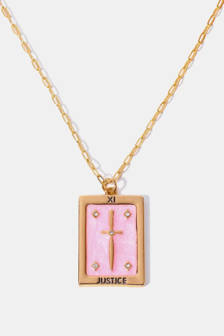 LOVCIA Tarot Card Pendant Copper Necklace