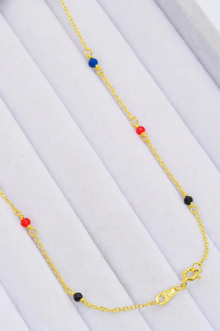 18K Gold-Plated Multicolored Bead Necklace LOVCIA