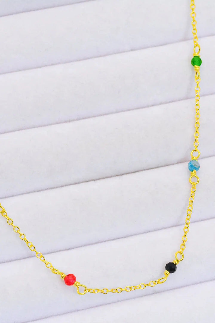 18K Gold-Plated Multicolored Bead Necklace LOVCIA