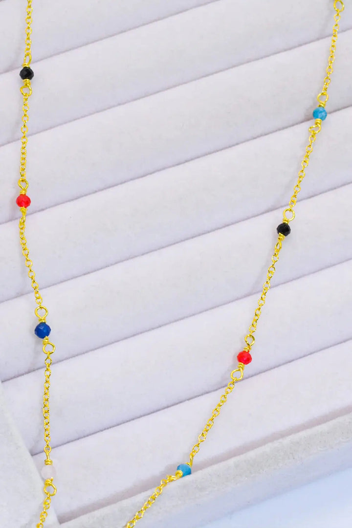 18K Gold-Plated Multicolored Bead Necklace LOVCIA