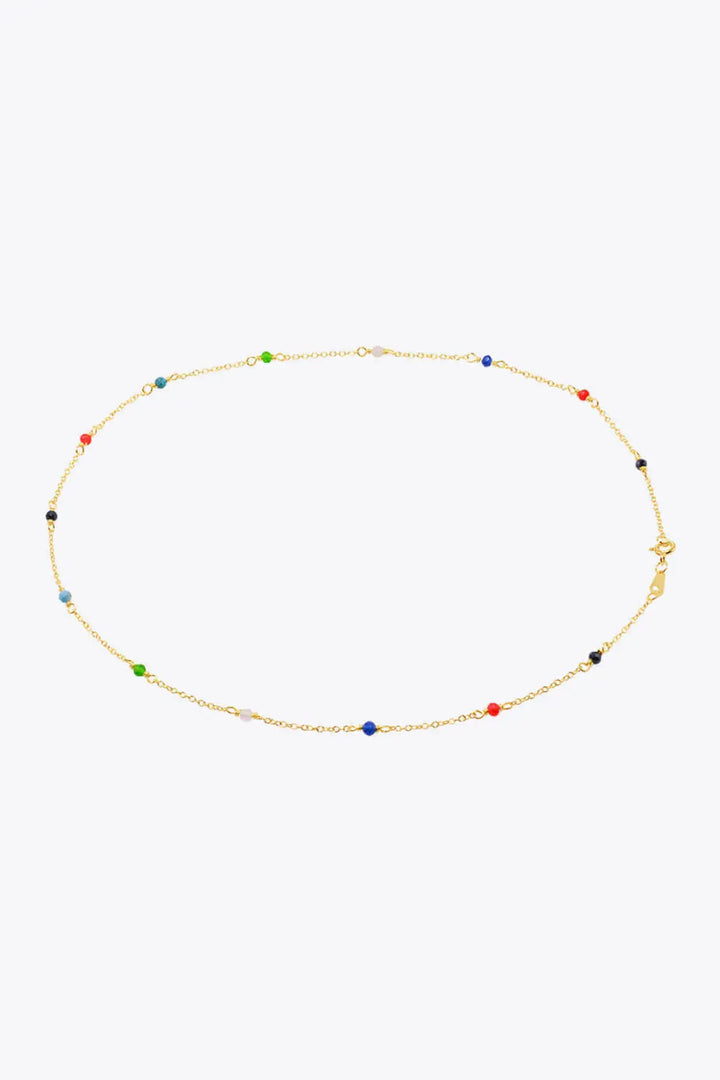 18K Gold-Plated Multicolored Bead Necklace LOVCIA