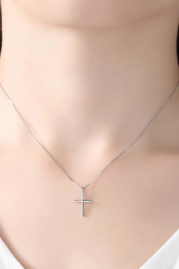 LOVCIA Cross Pendant 925 Sterling Silver Necklace