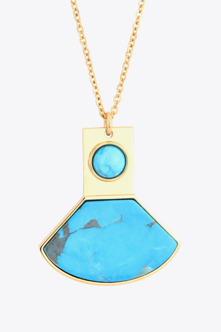 18K Gold Plated Turquoise Pendant Necklace LOVCIA