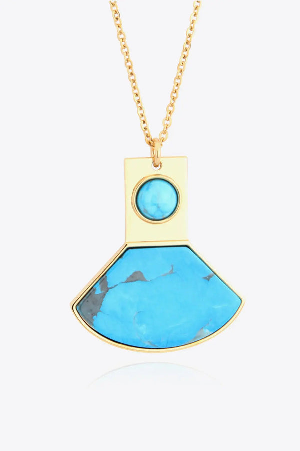 18K Gold Plated Turquoise Pendant Necklace LOVCIA