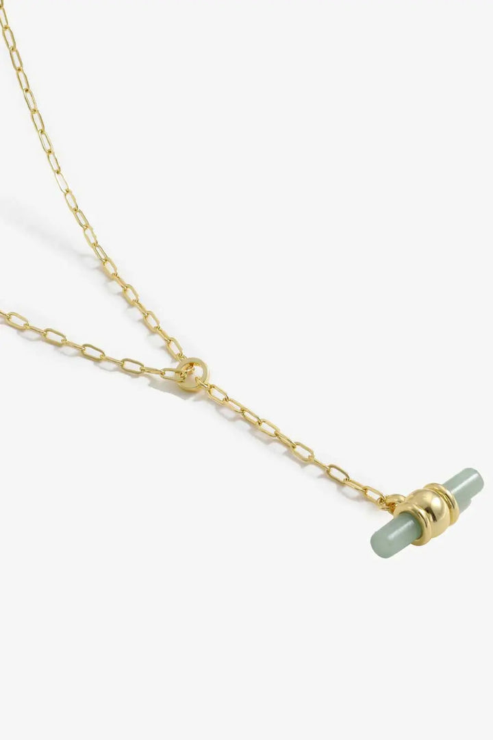 LOVCIA Gold-Plated Bar Pendant OT Chain Necklace