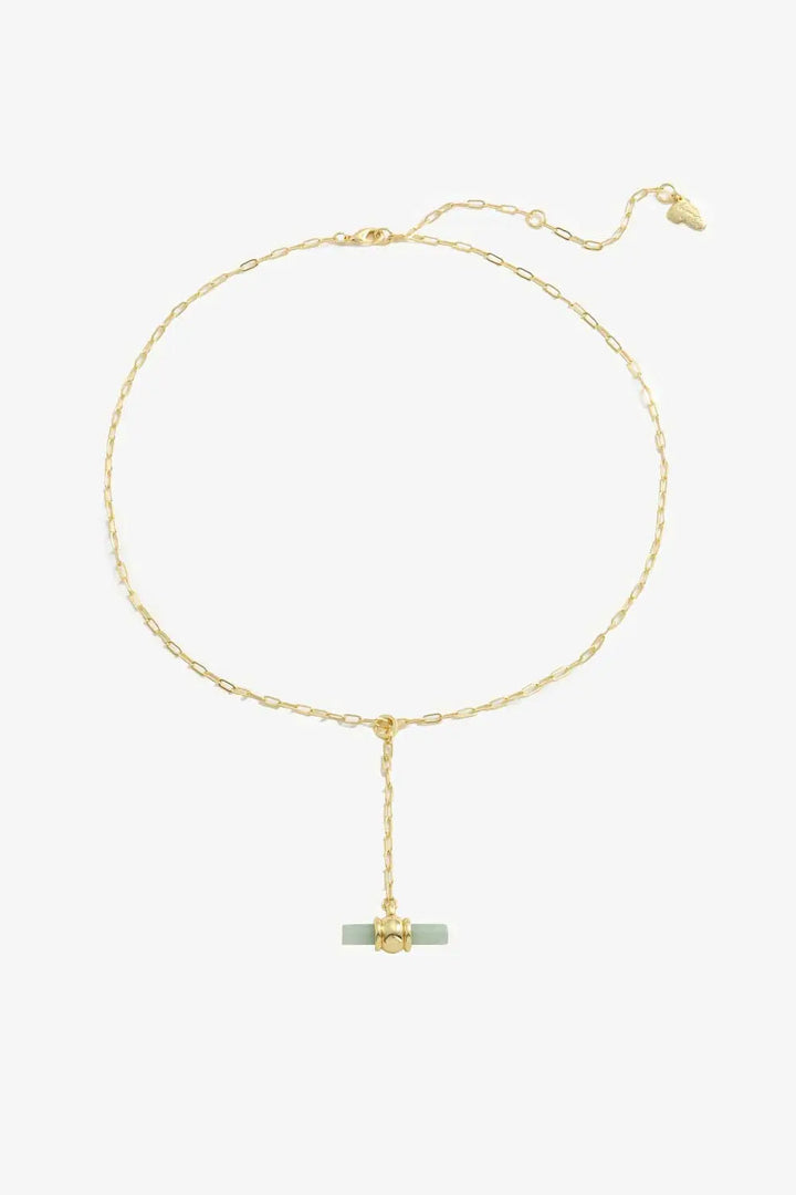 LOVCIA Gold-Plated Bar Pendant OT Chain Necklace