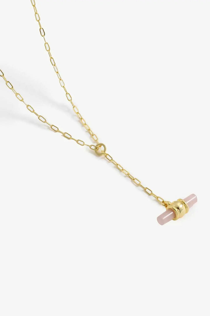 LOVCIA Gold-Plated Bar Pendant OT Chain Necklace