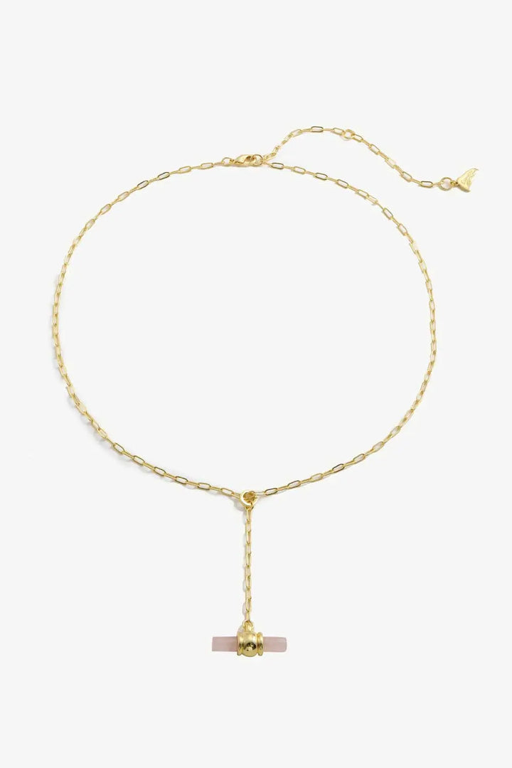 LOVCIA Gold-Plated Bar Pendant OT Chain Necklace