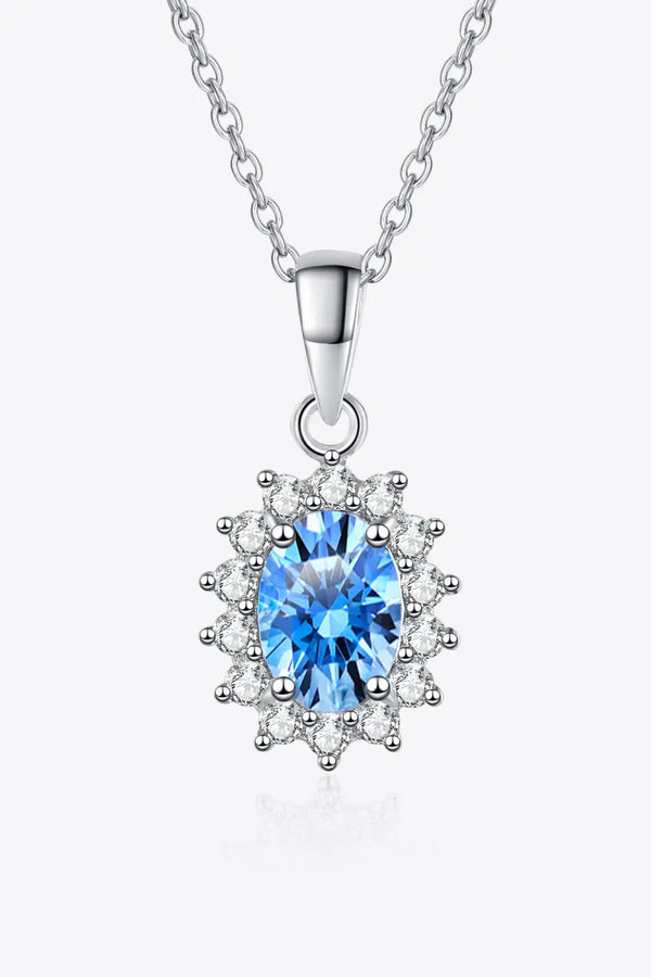 1 Carat Moissanite 925 Sterling Silver Necklace LOVCIA