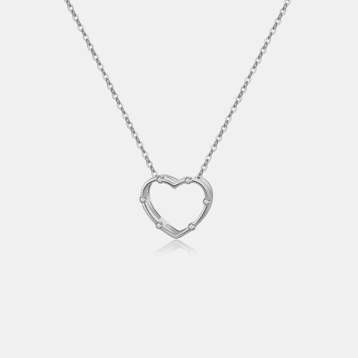 LOVCIA Heart Inlaid Zircon Spring Ring Closure Necklace