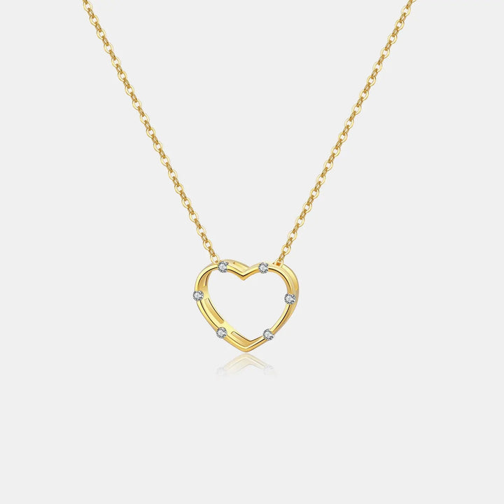 LOVCIA Heart Inlaid Zircon Spring Ring Closure Necklace