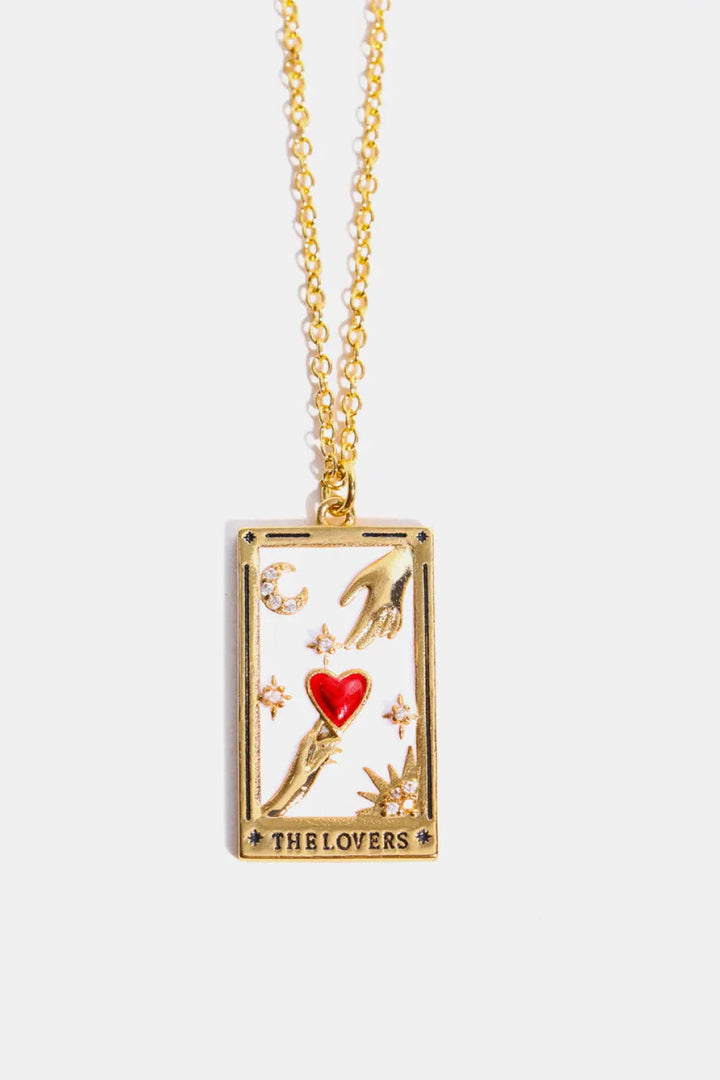 LOVCIA Tarot Card Pendant Stainless Steel Necklace