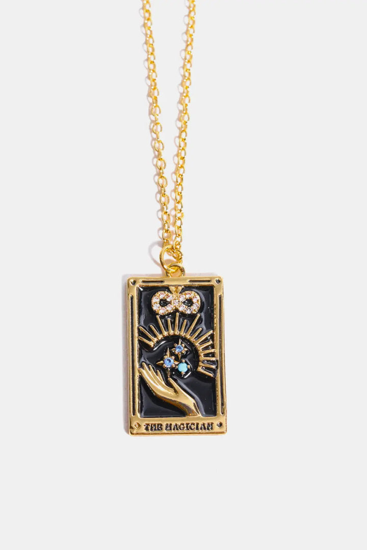 LOVCIA Tarot Card Pendant Stainless Steel Necklace