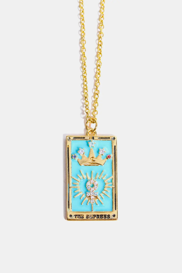 LOVCIA Tarot Card Pendant Stainless Steel Necklace