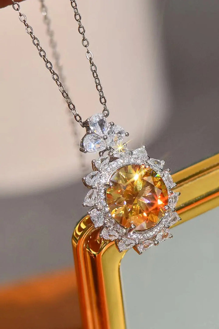 LOVCIA 5 Carat Yellow Moissanite Pendant Necklace