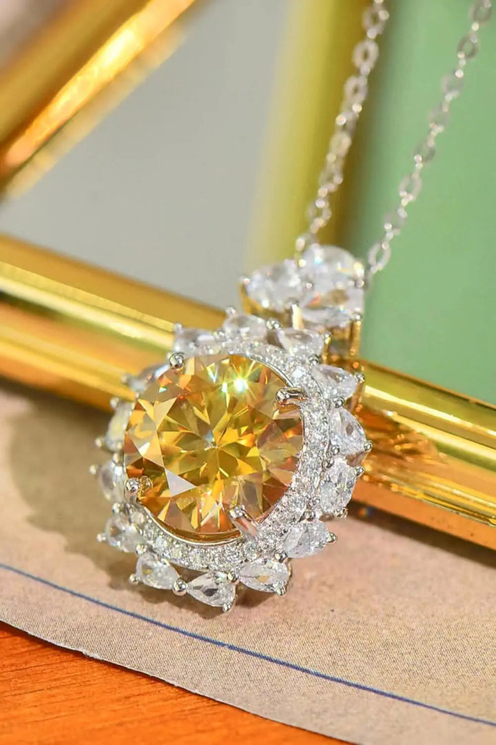 LOVCIA 5 Carat Yellow Moissanite Pendant Necklace