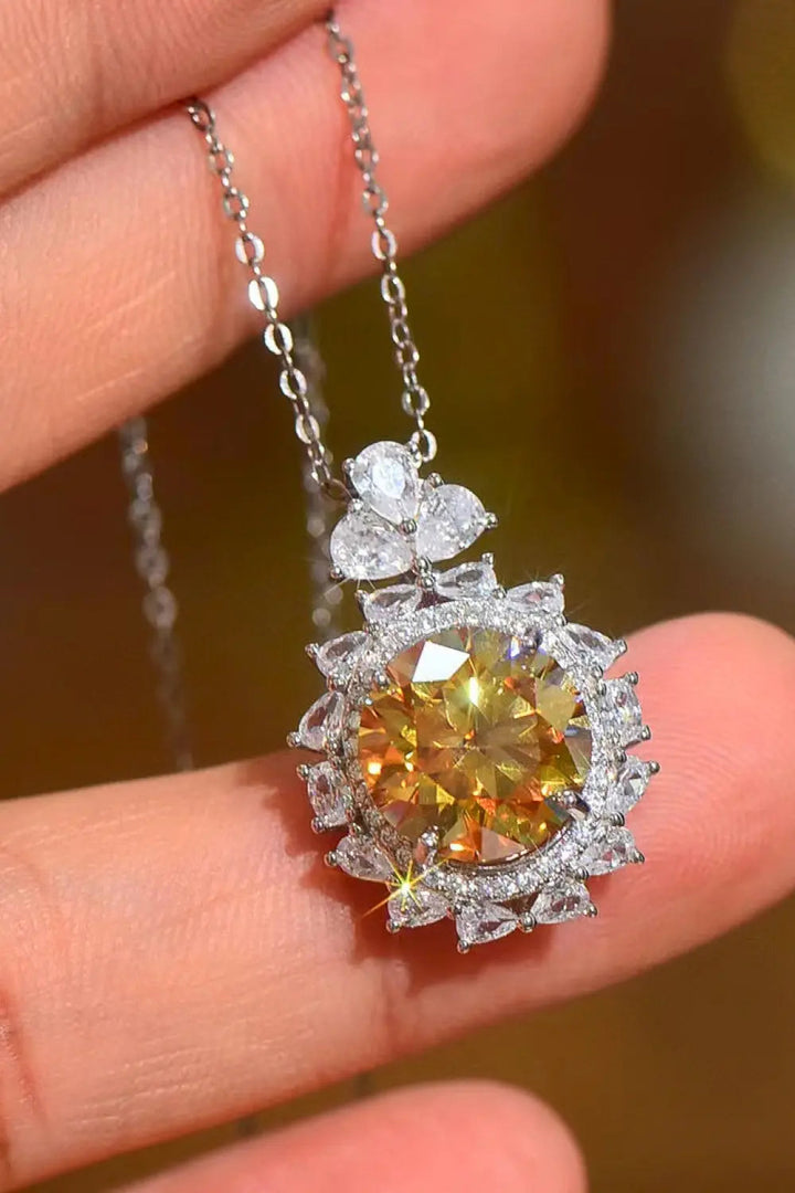 LOVCIA 5 Carat Yellow Moissanite Pendant Necklace