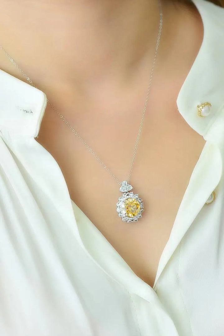 LOVCIA 5 Carat Yellow Moissanite Pendant Necklace