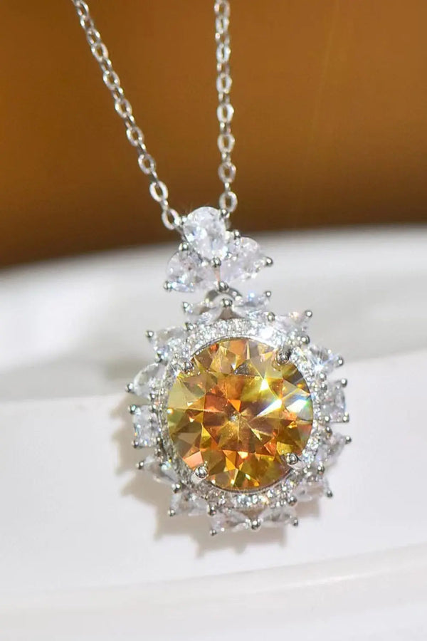 LOVCIA 5 Carat Yellow Moissanite Pendant Necklace