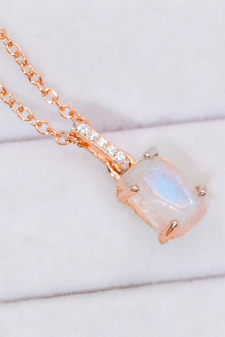 LOVCIA Natural Moonstone 4-Prong Pendant Necklace