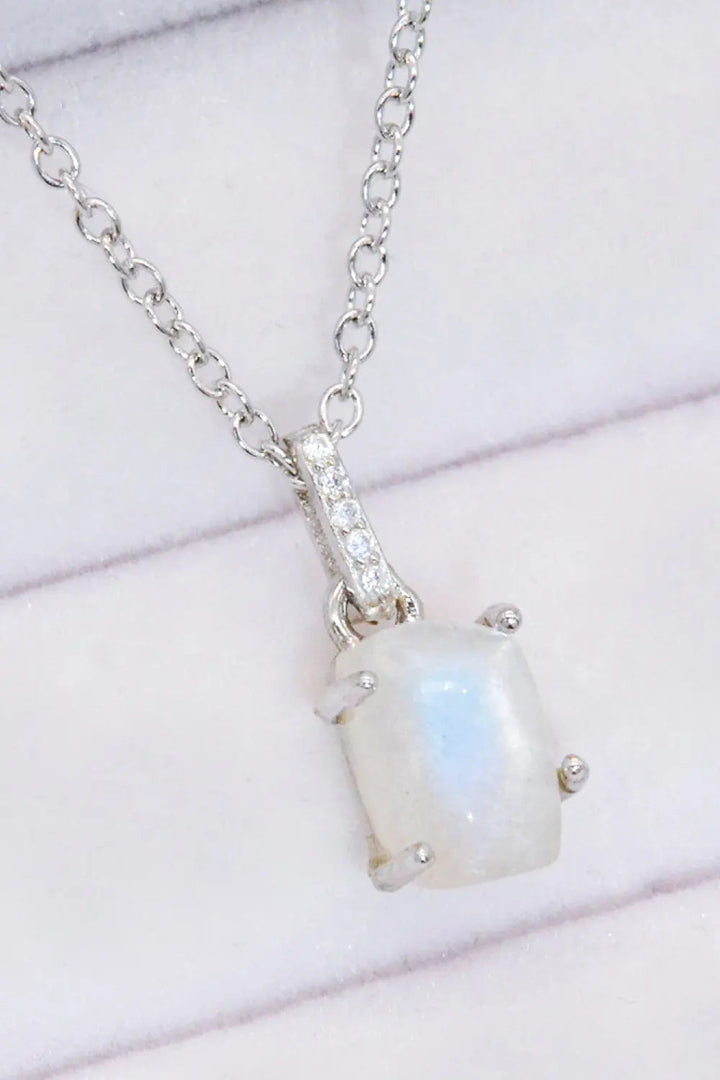 LOVCIA Natural Moonstone 4-Prong Pendant Necklace