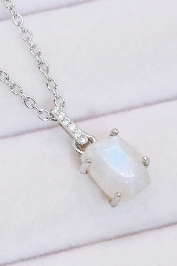 LOVCIA Natural Moonstone 4-Prong Pendant Necklace