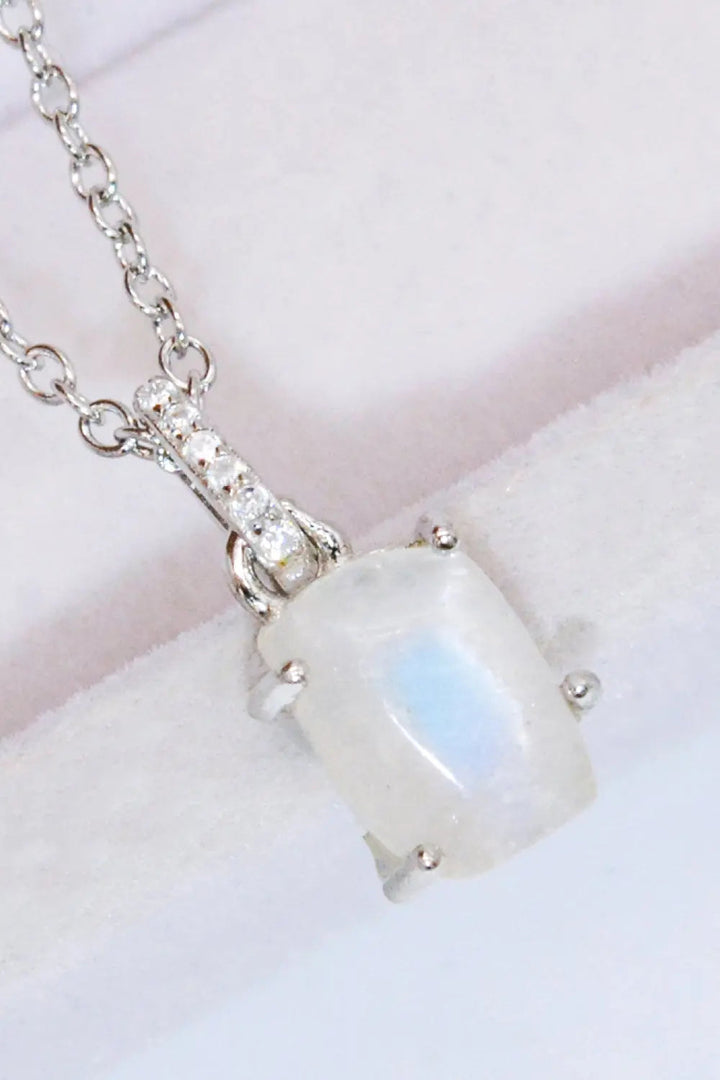 LOVCIA Natural Moonstone 4-Prong Pendant Necklace