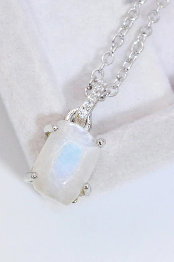 LOVCIA Natural Moonstone 4-Prong Pendant Necklace