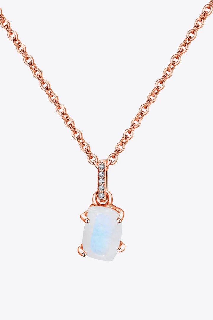 LOVCIA Natural Moonstone 4-Prong Pendant Necklace