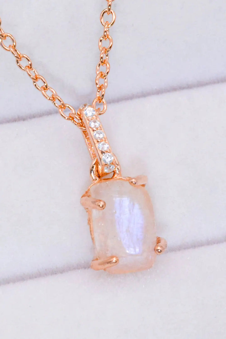 LOVCIA Natural Moonstone 4-Prong Pendant Necklace