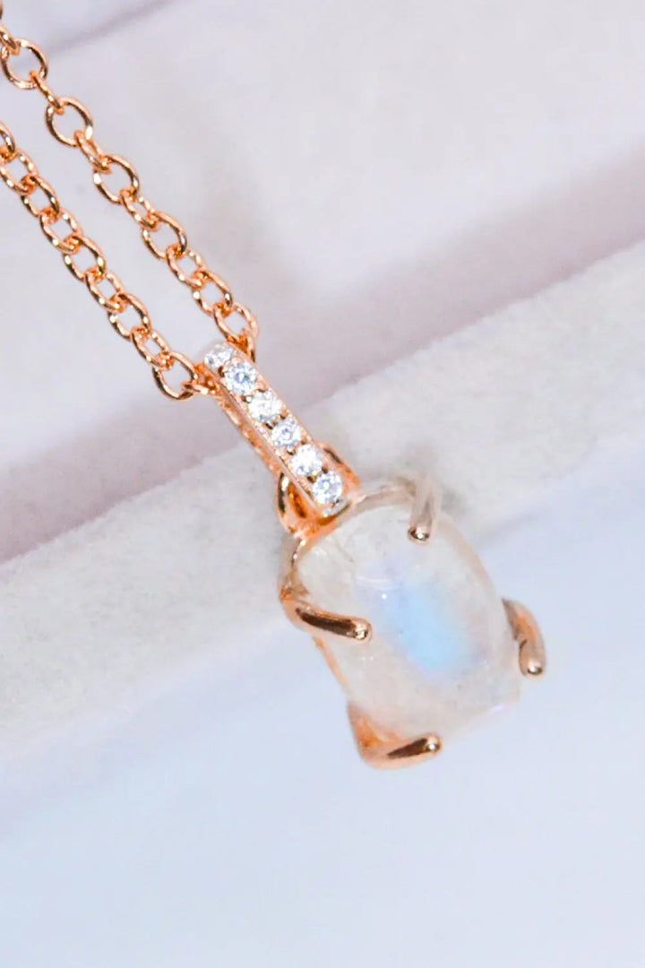 LOVCIA Natural Moonstone 4-Prong Pendant Necklace