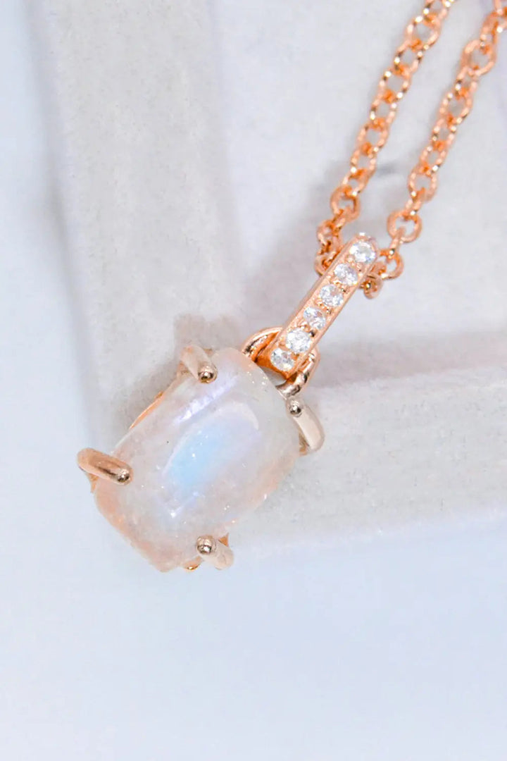 LOVCIA Natural Moonstone 4-Prong Pendant Necklace