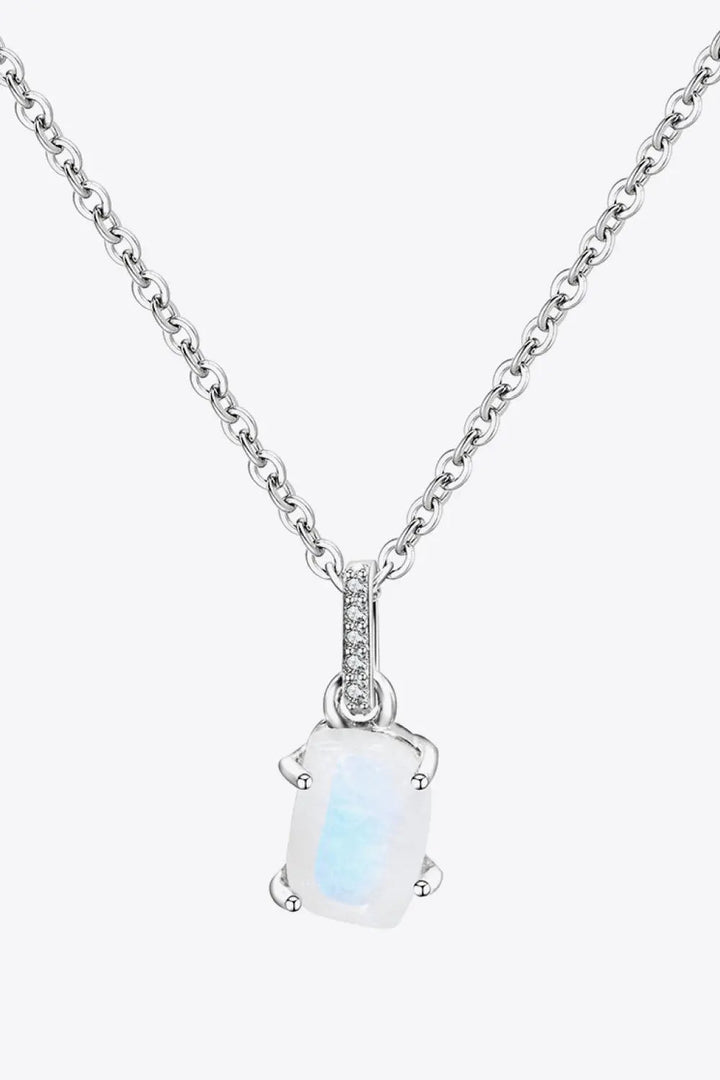 LOVCIA Natural Moonstone 4-Prong Pendant Necklace