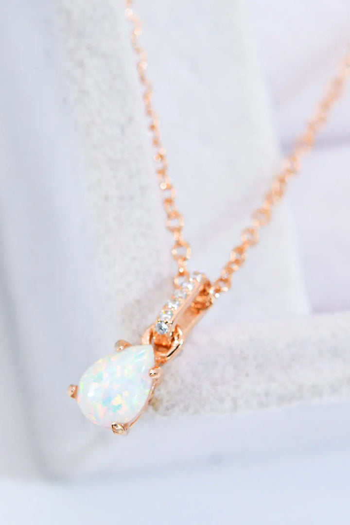 LOVCIA Opal Pendant 925 Sterling Silver Chain-Link Necklace