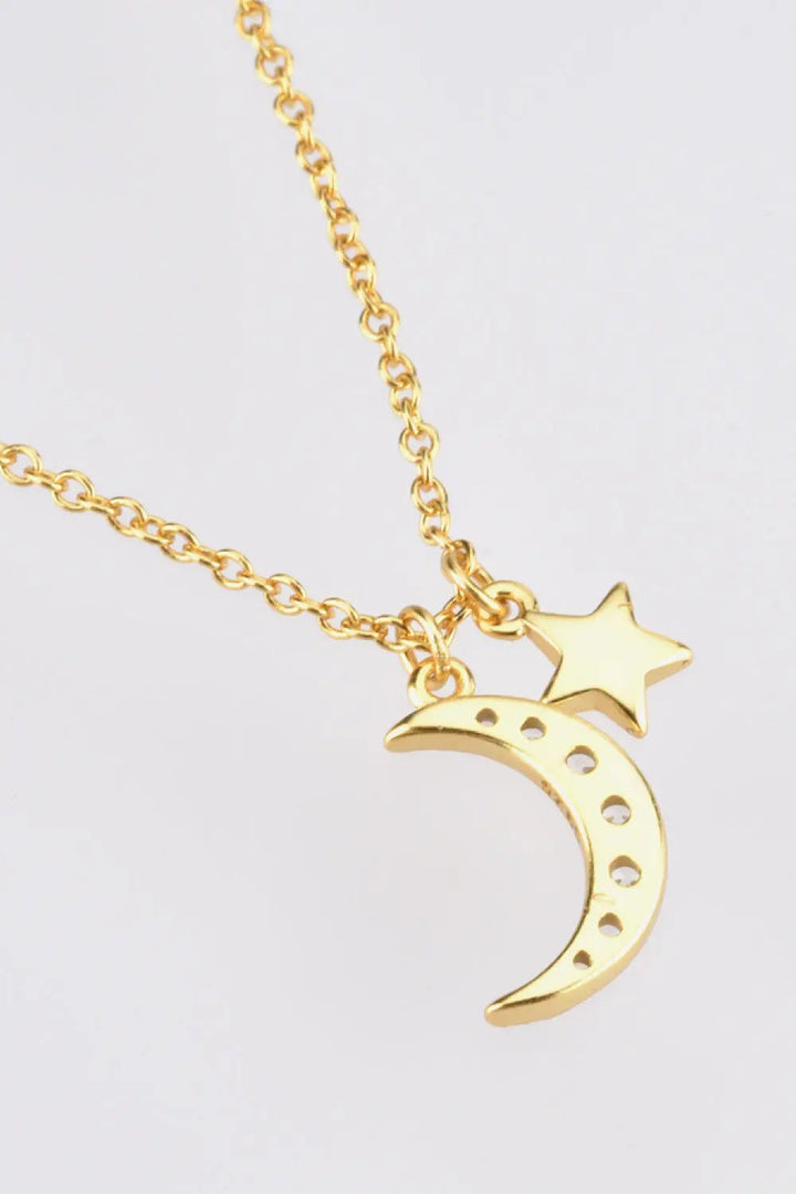 Zircon Star and Moon Pendant Necklace LOVCIA