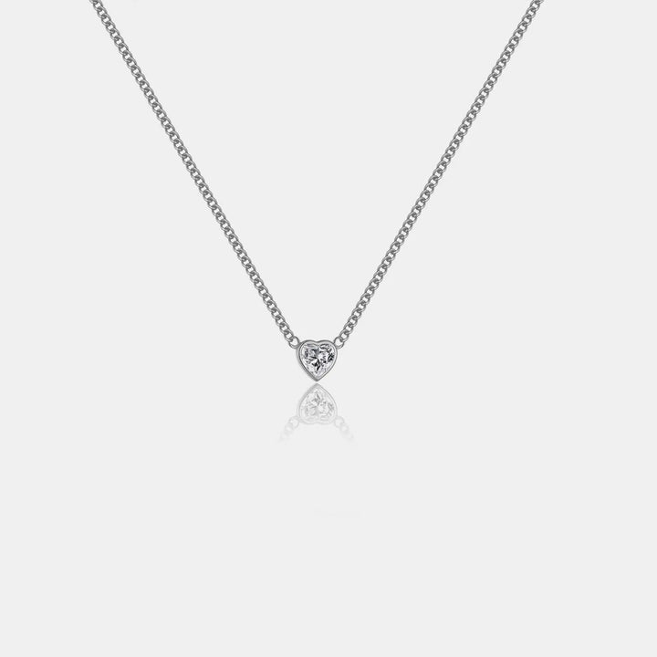 LOVCIA Heart Inlaid Zircon 925 Sterling Silver Necklace