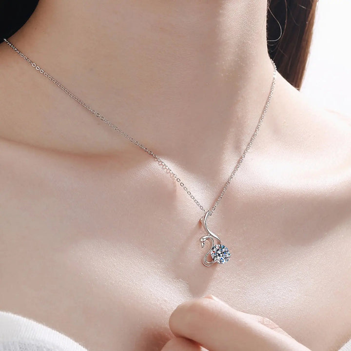 2 Carat Moissanite 925 Sterling Silver Necklace LOVCIA