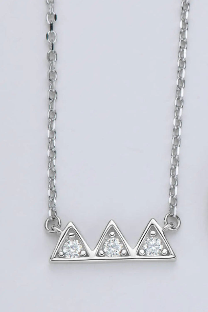 LOVCIA Moissanite Triangle Platinum-Plated Necklace