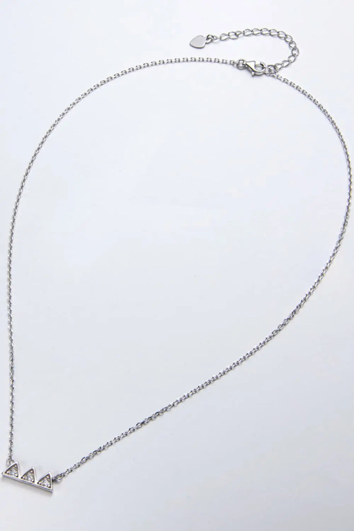 LOVCIA Moissanite Triangle Platinum-Plated Necklace