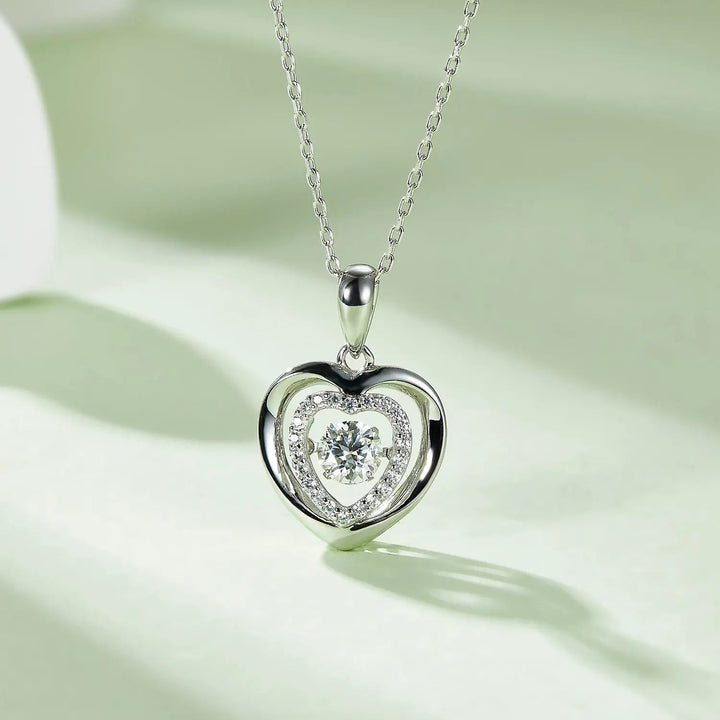 LOVCIA Moissanite 925 Sterling Silver Heart Necklace