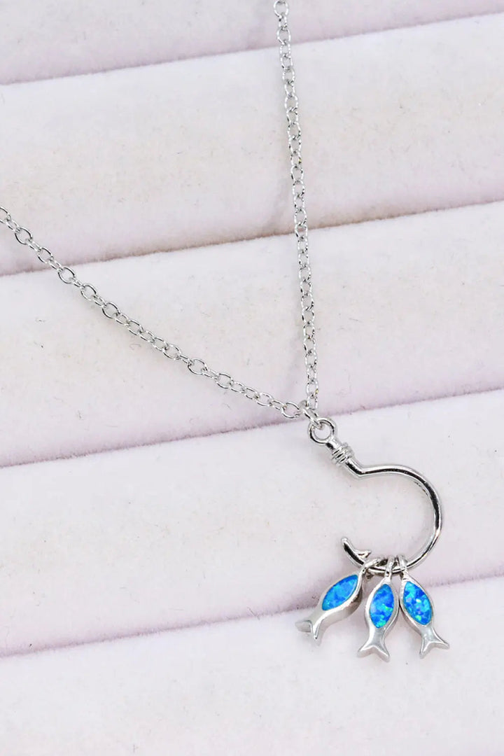 LOVCIA Opal Fish 925 Sterling Silver Necklace