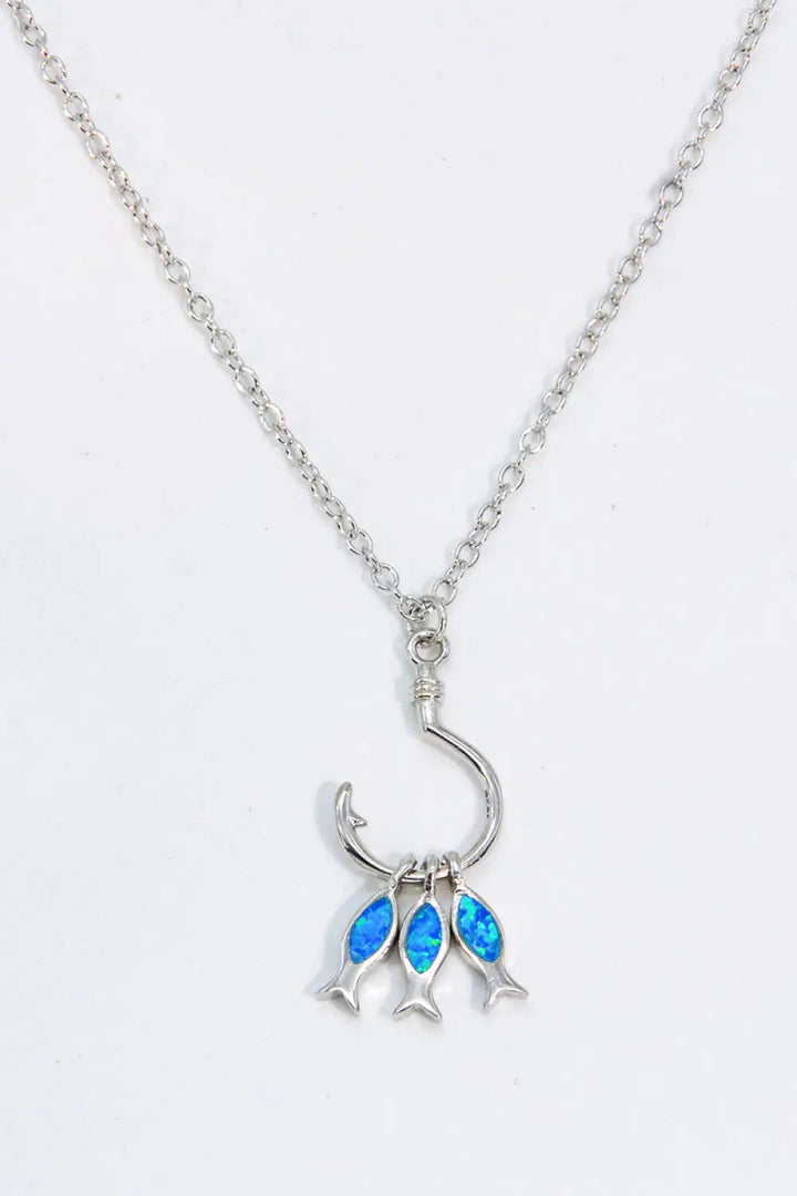 LOVCIA Opal Fish 925 Sterling Silver Necklace