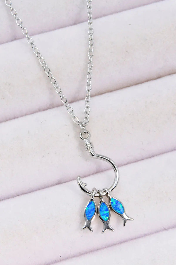 LOVCIA Opal Fish 925 Sterling Silver Necklace