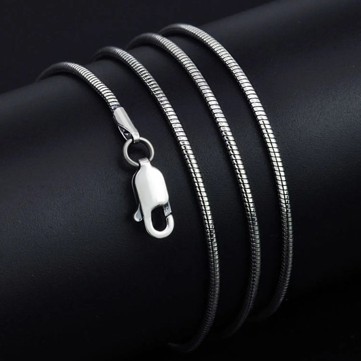 23.6" Snake Chain 925 Sterling Silver Necklace LOVCIA