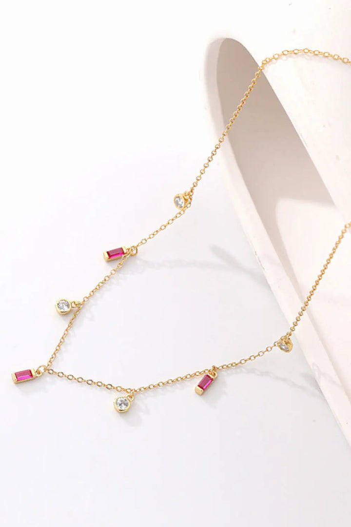 LOVCIA 18K Gold Plated Multi-Charm Chain Necklace