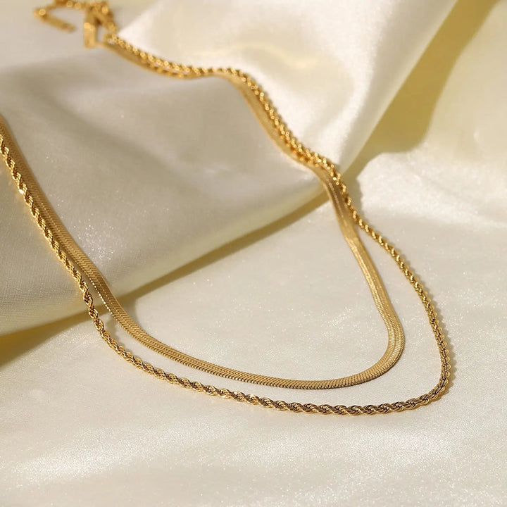 18K Gold-Plated Double-Layered Necklace LOVCIA