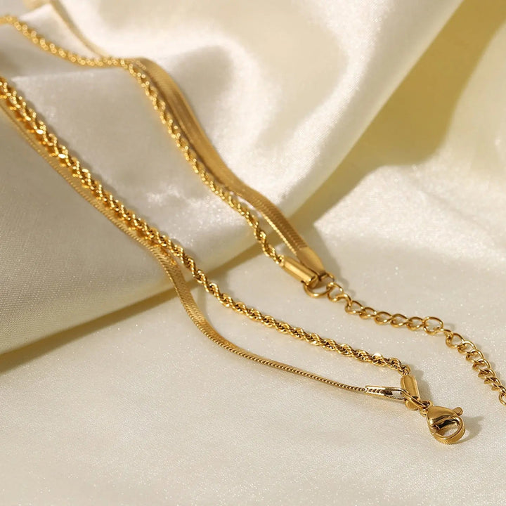 18K Gold-Plated Double-Layered Necklace LOVCIA