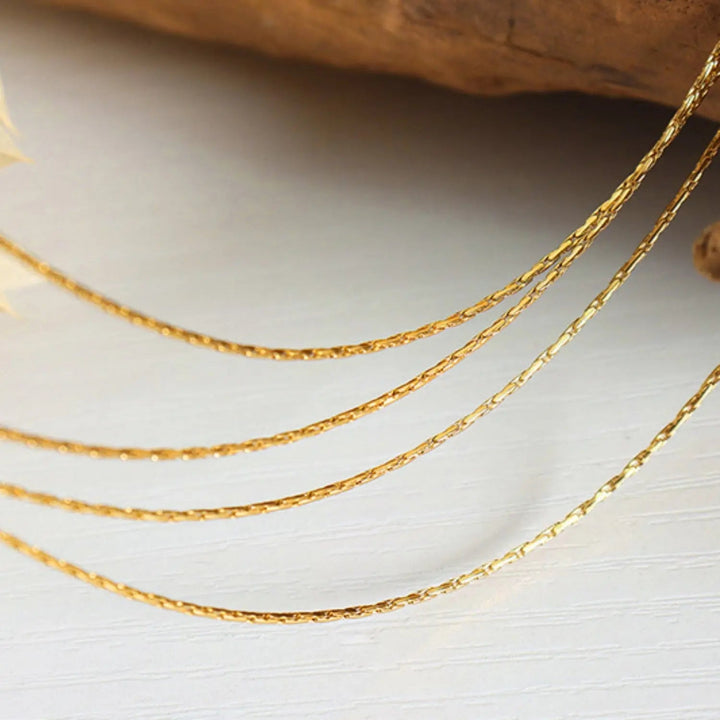 18K Gold-Plated Multi-Layer Clavicle Chain Necklace LOVCIA