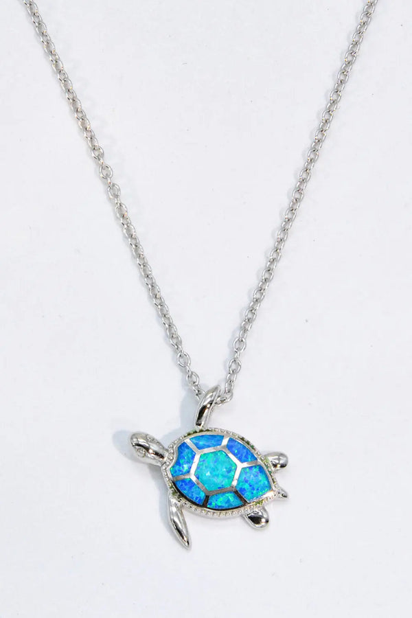 LOVCIA Opal Turtle Pendant Chain-Link Necklace