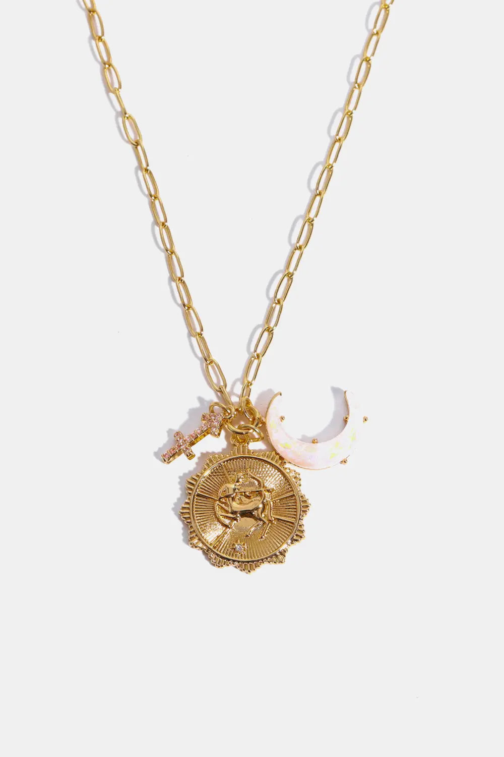 LOVCIA Constellation and Moon Pendant Copper Necklace